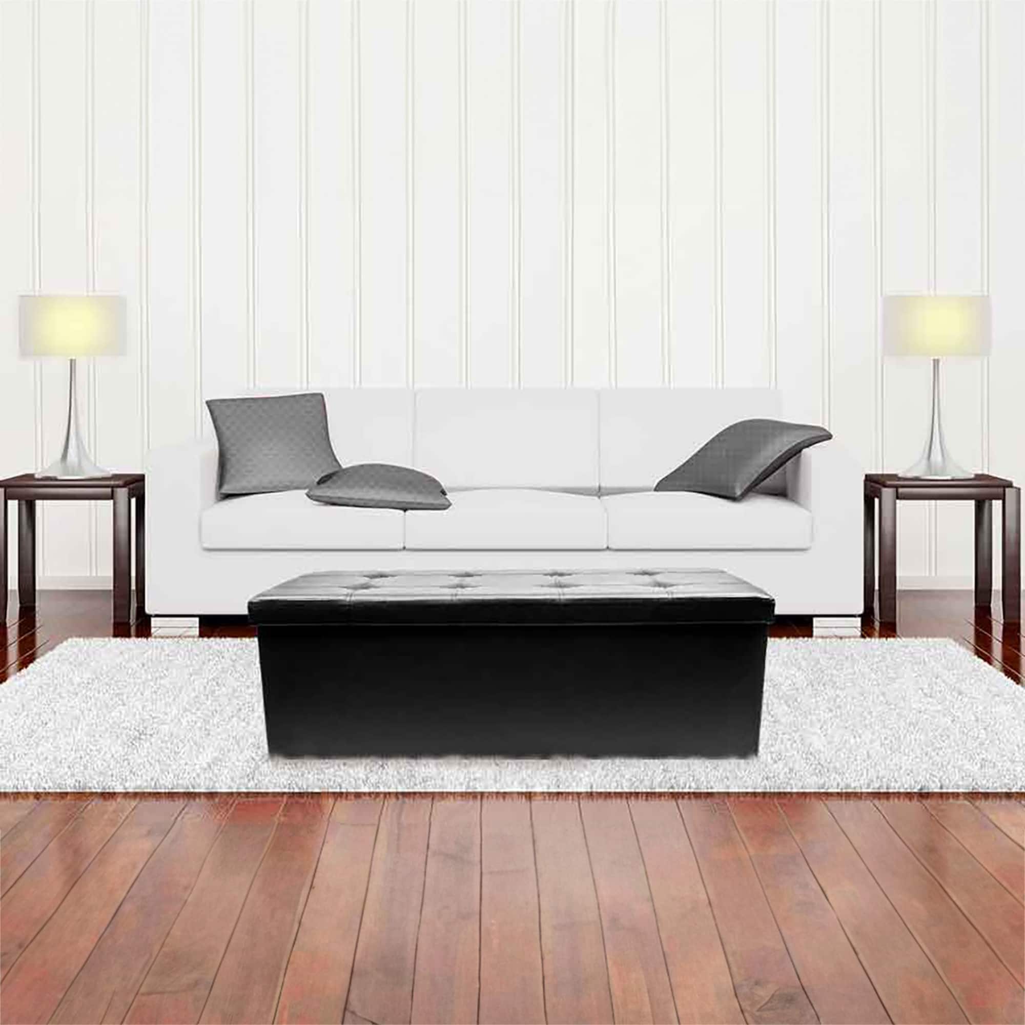 Sorbus 43" Faux Leather Storage Bench